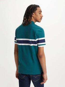 POLO HOUSEMARK SLIM FIT VERDE COLOR BLOCK