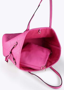 BOLSO SHOPPER ACOLCHADO CON MONOGRAMA INTEGRAL FUCSIA FLUOR