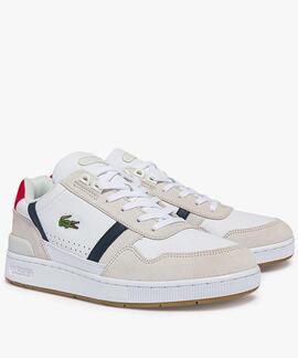 ZAPATILLAS LACOSTE T-CLIP 0120 2 SMA WHITE / NAVY / RED