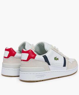 ZAPATILLAS LACOSTE T-CLIP 0120 2 SMA WHITE / NAVY / RED