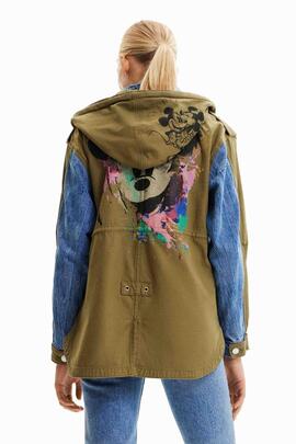 CHAQUETA PARKA MICKEY MOUSE VERDE MILITAR