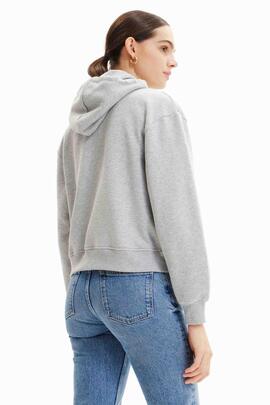 SUDADERA TRUCKER BUGS BUNNY LOOSE FIT GRIS VIGORE