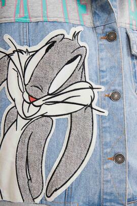 SUDADERA TRUCKER BUGS BUNNY LOOSE FIT GRIS VIGORE