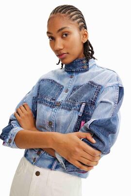 CHAQUETA VAQUERA PINK PANTHER OVERSIZE FIT EN DENIM AZUL