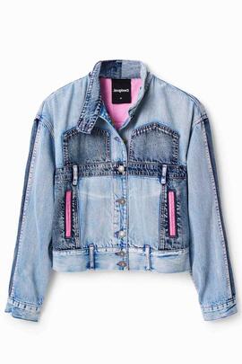 CHAQUETA VAQUERA PINK PANTHER OVERSIZE FIT EN DENIM AZUL