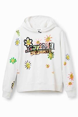 SUDADERA ARTY JUNE FLOCADO CRUDO