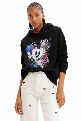 SUDADERA MICKEY MOUSE SPLATTER NEGRA