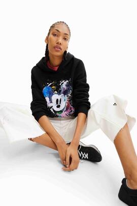 SUDADERA MICKEY MOUSE SPLATTER NEGRA