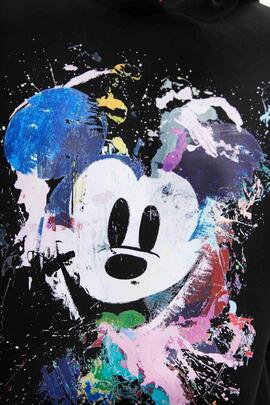 SUDADERA MICKEY MOUSE SPLATTER NEGRA