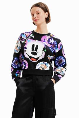 SUDADERA CORTA PSHICO MICKEY MOUSE NEGRA