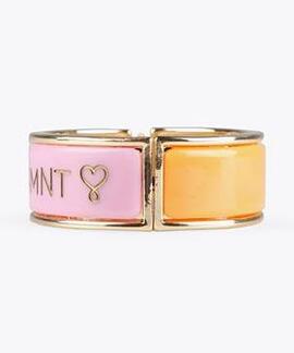 PULSERA RÍGIDA BICOLOR ROSA Y AMBAR