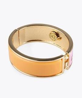PULSERA RÍGIDA BICOLOR ROSA Y AMBAR