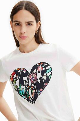 CAMISETA CORAZÓN PEACE BLANCA