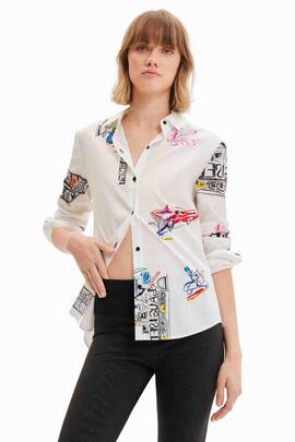 CAMISA FAHRENHEIT BLANCA ESTAMPADA