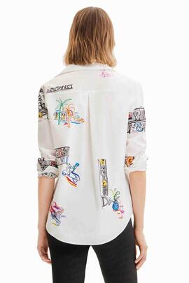 CAMISA FAHRENHEIT BLANCA ESTAMPADA