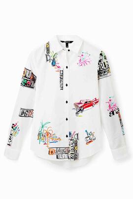 CAMISA FAHRENHEIT BLANCA ESTAMPADA