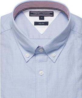 SLIM LUXURY DOBBY SHIRT SLIM FIT SHIRT BLUE