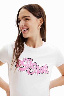 CAMISETA BARCELONA BLANCA CON STRASS