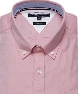 SLIM LUXURY DOBBY SHIRT SLIM FIT HOT CORAL