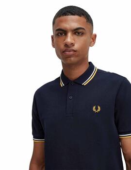 POLO TWIN TIPPED M3600 R81 NAVY / ECRU / GOLDEN