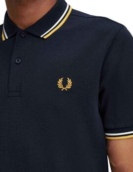 POLO TWIN TIPPED M3600 R81 NAVY / ECRU / GOLDEN