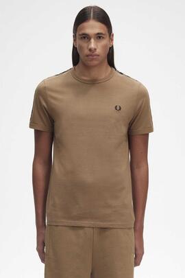 CAMISETA TAPED RINGER CAMEL