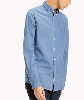 SLIM STRETCH HEXAGON PRINT SHIRT SLIM FIT ST. BLUE