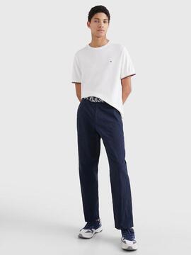 CAMISETA PIQUÉ TIPPING SLIM FIT BLANCA