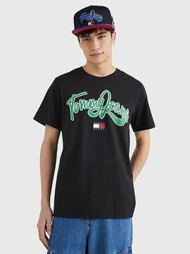 CAMISETA COLLEGE POP REGULAR FIT NEGRA