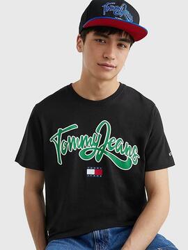 CAMISETA COLLEGE POP REGULAR FIT NEGRA