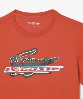 CAMISETA LACOSTE SPORT REGULAR FIT NARANJA