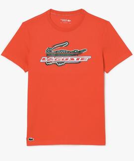 CAMISETA LACOSTE SPORT REGULAR FIT NARANJA