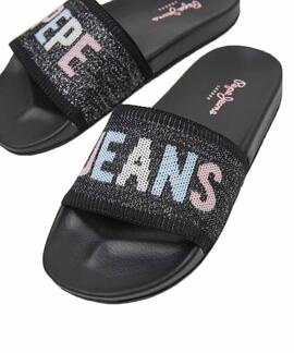 CHANCLAS SLIDER KNIT NEGRAS