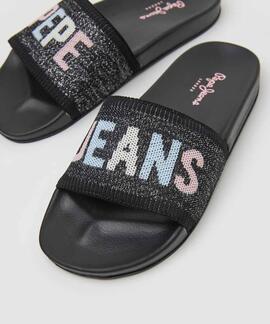 CHANCLAS SLIDER KNIT NEGRAS