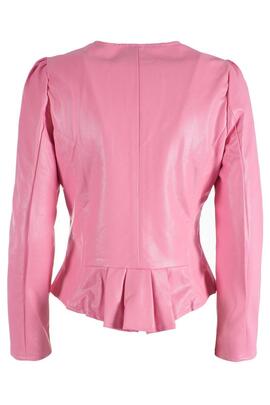 CHAQUETA DE ECOPIEL ROSA CON TEXTURA GRABADA