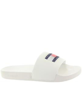 CHANCLAS TOMMY JEANS FLAG PRINT POOL COLOR CRUDO