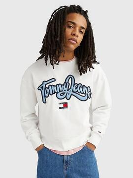 SUDADERA COLLEGE POP RELAXED FIT BLANCA