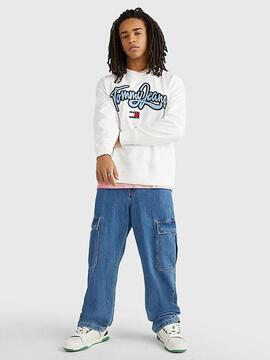 SUDADERA COLLEGE POP RELAXED FIT BLANCA