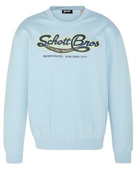 SUDADERA SCHOTT JACK1 CELESTE