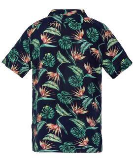 CAMISA MANGA CORTA SH RIVERA CON ESTAMPADO TROPICAL