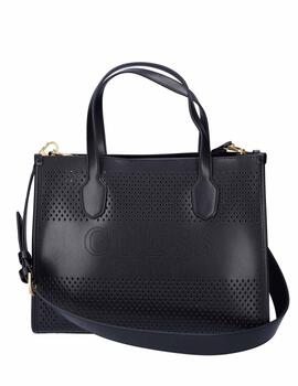 BOLSO DE MANO KATE NEGRO CALADO