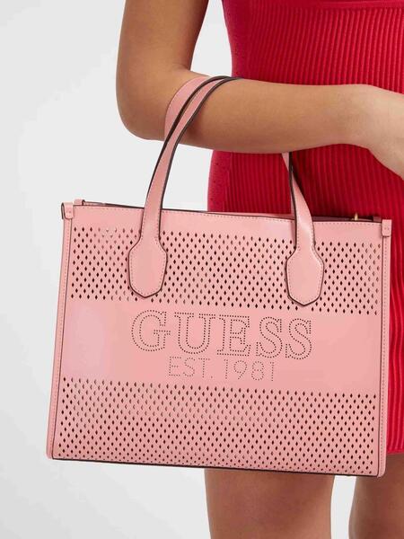 Bolso Guess Monique Minishopper Logo 4G Rosa Para Mujer