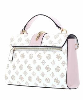 BOLSO BANDOLERA TIBERIA BLANCO Y ROSA