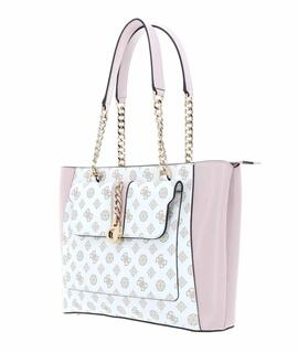 BOLSO TIBERIA TOTE BLANCO Y ROSA