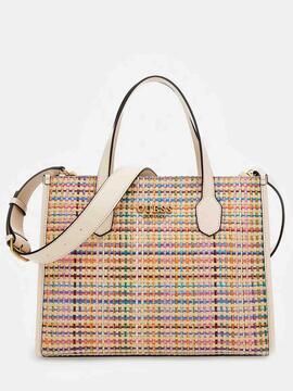 BOLSO DE MANO SILVANA BEIGE MULTICOLOR