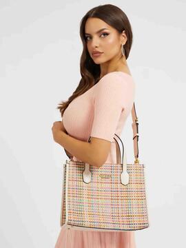 BOLSO DE MANO SILVANA BEIGE MULTICOLOR