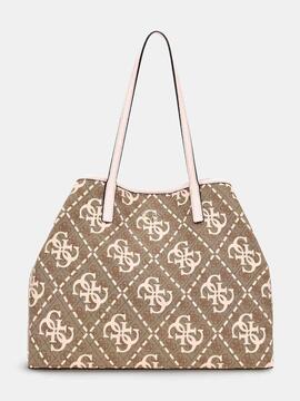 BOLSO SHOPPER VIKKY LARGE TOTE LOGO 4G CAMEL Y ROSA