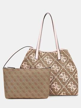 BOLSO SHOPPER VIKKY LARGE TOTE LOGO 4G CAMEL Y ROSA