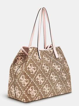 BOLSO SHOPPER VIKKY LARGE TOTE LOGO 4G CAMEL Y ROSA