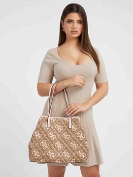 BOLSO SHOPPER VIKKY LARGE TOTE LOGO 4G CAMEL Y ROSA